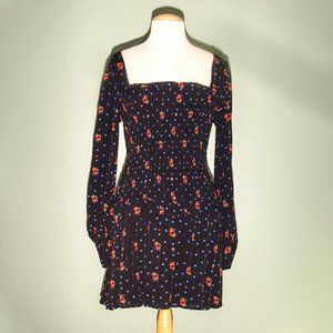 Free People Rouched WaisT Floral Dress